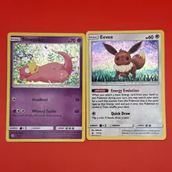 Pokemon TCG McDonald's Collection 2018 2-card lot Eevee 11/12 Slowpoke 5/12 - MP - Image 1