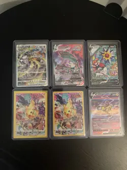 Pokemon Card Lot Bundle Mewtwo Vstar, Rayquaza Vmax, Starmie V, Raikou V, 2 Pika - Image 1