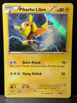 Pikachu Libre 30/30 XY Trainer Kit: Pikachu Libre & Suicune Holo Pokemon Card MP - Image 1