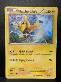 Pikachu Libre 30/30 XY Trainer Kit: Pikachu Libre & Suicune Holo Pokemon Card MP - Image 2