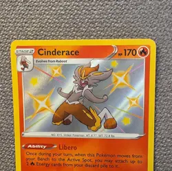 Pokemon Cinderace Rare Holo SV017/SV122 Shining Fates Shiny Vault English 2021 - Image 3