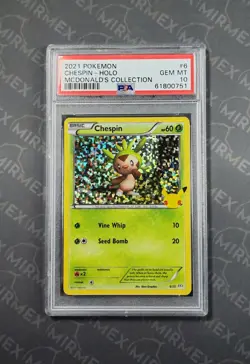 Pokemon PSA 10 Chespin #6 Holo McDonald's Collection 2021 English - Image 2