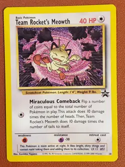 Team Rocket's Meowth 18/53 Wotc Black Star Promo Regular LP MP - Image 1
