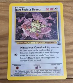 Pokemon Team Rocket's Meowth 18/53 Wotc Black Star Promo Regular Vintage - Image 1