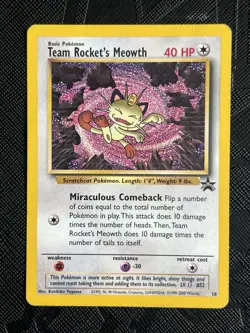 Pokemon TCG Team Rocket's Meowth 18/53 Wotc Promo Regular (English) - MP - Image 3