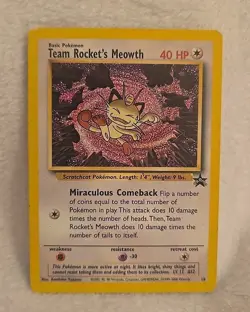 Team Rocket's Meowth 18/53 Wotc Black Star Promo Regular MP - Image 1