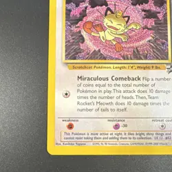Pokemon TCG Team Rocket's Meowth Promo Regular Wotc 18/53 Basic 40 HP 2000 - Image 5