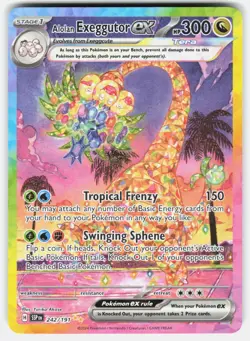 Alolan Exeggutor ex Holo Special Illustration Rare SV08: Surging Sparks 242/191 - Image 1