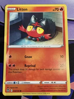 Pokemon TCG Litten 030/195 Silver Tempest English - Image 1