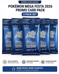 [5pack]Pokemon TCG Mega Festa 2026 Korea Exclusive Magikarp Promo Card sealed - Image 1