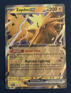 Pokemon TCG Zapdos ex 049 Scarlet & Violet Black Star Promo Holo - Image 1
