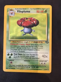 Pokemon TCG- Vileplume (15) Unlimited Holo Rare Jungle 15/64 NM - Image 1
