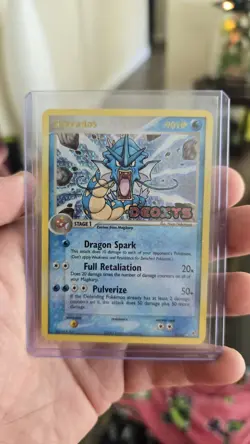 Pokemon Gyarados TCG EX Deoxys Stamped 8/107 Reverse Holo Moderately Played. - Image 1