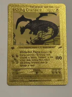 Collectable Pokemon Shining Charizard 107/105 Gold Foil First Edition Card NM/M - Image 1