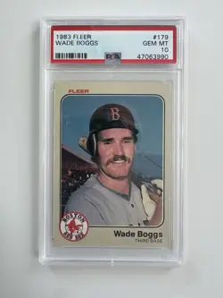 1983 Fleer Wade Boggs #179 RC PSA 10 - Image 1