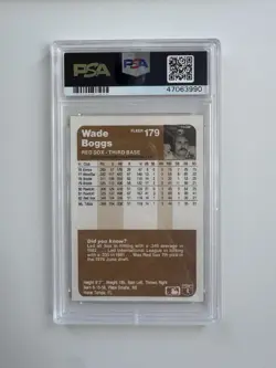 1983 Fleer Wade Boggs #179 RC PSA 10 - Image 2