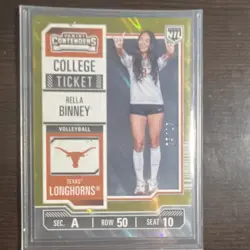 Panini 2025 NIL Univ. of Texas Contenders Gold Parallel Rella Binney 05/10 #18 - Image 1