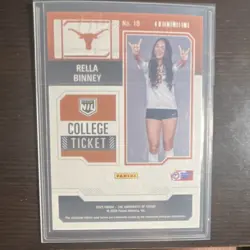 Panini 2025 NIL Univ. of Texas Contenders Gold Parallel Rella Binney 05/10 #18 - Image 2