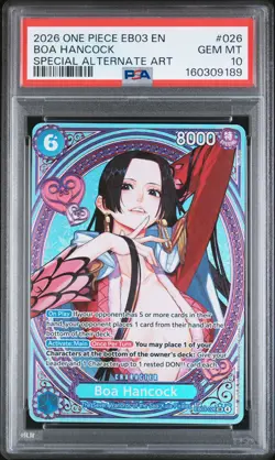 ONE PIECE EB03-EXTRA BOOSTER -ONE PIECE HEROINES EDITION- BOA HANCOCK PSA 10 - Image 1