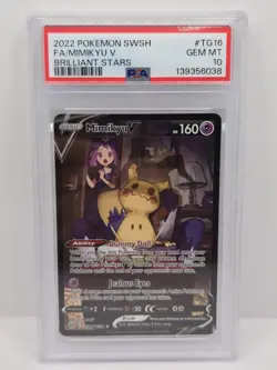 Mimikyu V TG16 Brilliant Stars Pokemon PSA 10 - Image 1