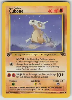Cubone 50/64 Common Jungle Pokemon 1st Edition Lightly Played - Image 1