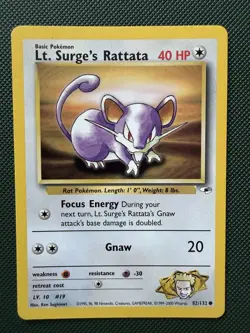 Lt. Surge's Rattata 082/132 Gym Heroes Regular - Image 1
