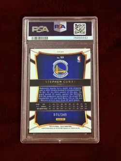 2015-16 Panini Select Stephen Curry #99 Blue Prizm /259 PSA 9 - Image 2