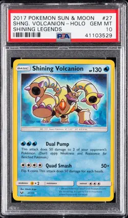 2017 POKEMON SUN & MOON SHINING LEGENDS #27 SHINING VOLCANION-HOLO PSA 10 - Image 1