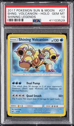 2017 POKEMON SUN & MOON SHINING LEGENDS #27 SHINING VOLCANION-HOLO PSA 10 - Image 1