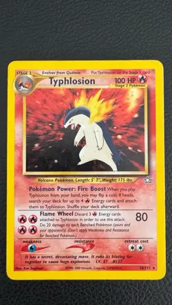 Vintage Typhlosion neo genesis holo pokemon card 18/111 - Image 1