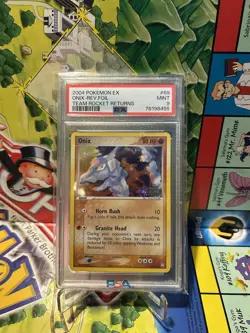 2004 Pokemon Ex Team Rocket Returns #69 Onix Reverse Holo Foil PSA 9 MINT - Image 1