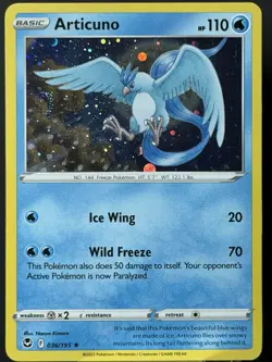 HUGE SWIRL 🌀 Articuno 036/195 Silver Tempest Cosmos Holo Rare Pokemon Card NM- - Image 4