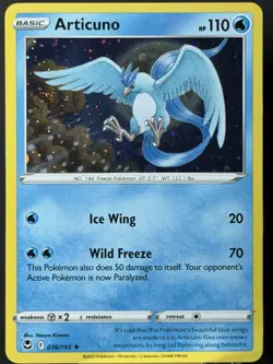HUGE SWIRL 🌀 Articuno 036/195 Silver Tempest Cosmos Holo Rare Pokemon Card NM- - Image 5