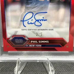 2024 Topps Composite Phil Simms Chrome Red Refractor Auto /5 SSP Giants PSA 10 - Image 4