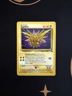 Pokemon TCG Zapdos 30/62 Fossil Set Regular Rare Unlimited WOTC Vintage - Image 1
