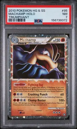 Pokemon HGSS Triumphant Machamp Prime Holo 95/102 English PSA 7 - Image 1