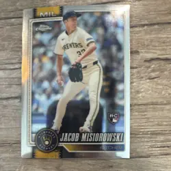Topps 2026 Jacob Misiorowski Brewers ROOKIE - 2 Card Lot Chrome #196 BTP-2 - Image 2