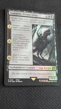 Magic MTG Final Fantasy Summon: Primal Odin #121 FIN *FOIL* Rare - Image 1