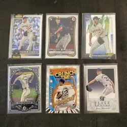 Jacob Misiorowski Milwaukee Brewers RC Rookie 6 Card Lot Topps Chrome Bowman - Image 1