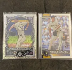 Jacob Misiorowski Milwaukee Brewers RC Rookie 6 Card Lot Topps Chrome Bowman - Image 3