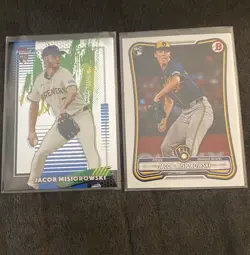 Jacob Misiorowski Milwaukee Brewers RC Rookie 6 Card Lot Topps Chrome Bowman - Image 5