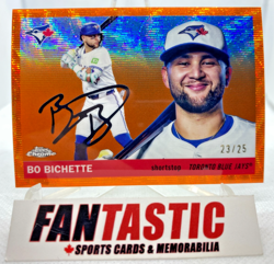 Bo Bichette Orange Wave Ref/25 #115 2025 Topps Chrome Platinum Blue Jays - Image 1