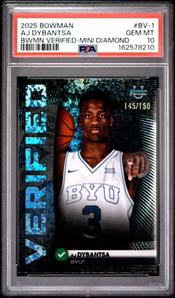 2025 Bowman Verified - AJ Dybantsa Mini Diamond Refractor /150 PSA 10 Pop 1 - Image 1