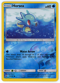 Pokemon Card Burning Shadows Horsea 29/147 Reverse Holo Common - NM/MT - Image 1
