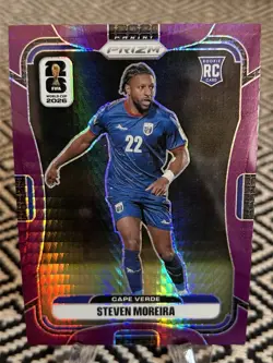 2026 Panini Prizm FIFA World Cup Steven Moreira #175 Purple Hyper Rookie /299 RC - Image 1