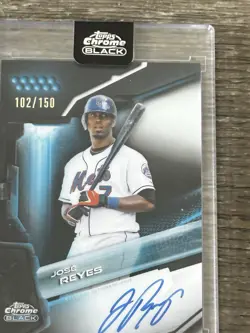 Jose Reyes 2026 Topps Chrome Black /150 Auto Blue Refractor Mets - Image 1