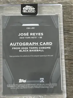Jose Reyes 2026 Topps Chrome Black /150 Auto Blue Refractor Mets - Image 2