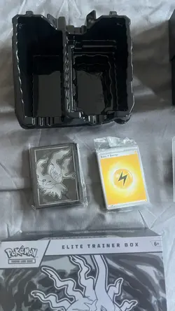 Opened Pitch Black ETB, Sealed Zarude 088 Promo Card and accessories - Image 2