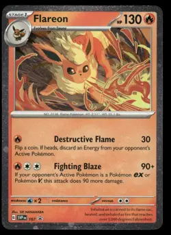 SWIRL 🌀 Flareon 167 Cosmo Holo Black Star Promo Card Cosmos Holo Pokemon TCG - Image 1