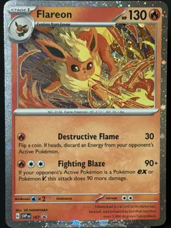 SWIRL 🌀 Flareon 167 Cosmo Holo Black Star Promo Card Cosmos Holo Pokemon TCG - Image 4